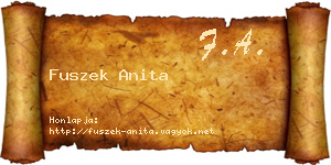 Fuszek Anita névjegykártya